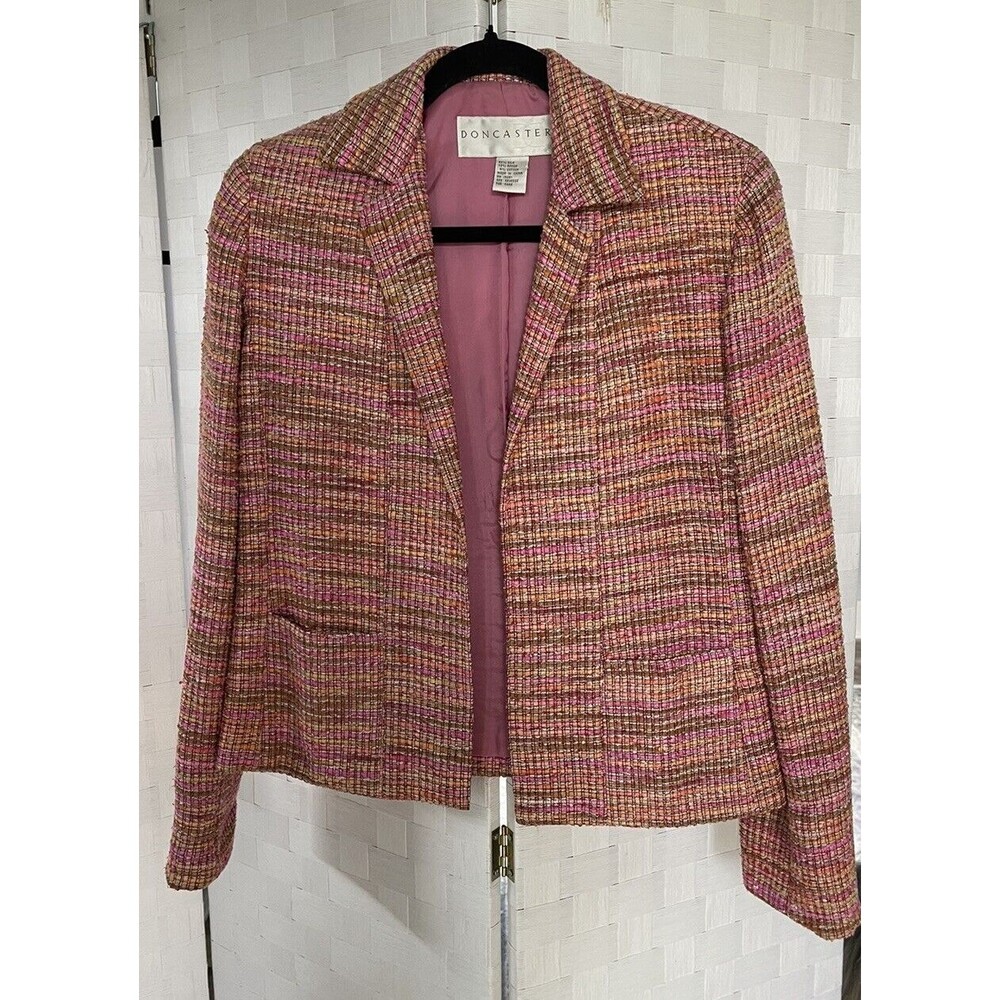 Doncaster Women’s Vintage Size 4 Woven Silk Pint Multicolor Blazer Jacket